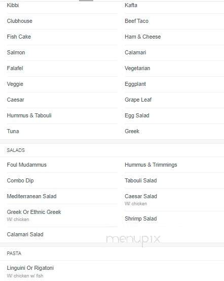 Tarek's Cafe - Halifax, NS menu_pic