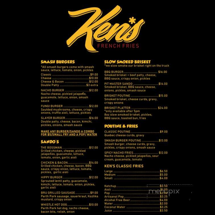 Ken's French Fries - Stratford, ON menu_pic