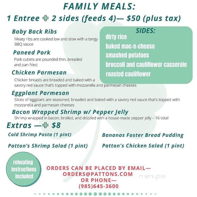 Patton's - Slidell, LA menu_pic