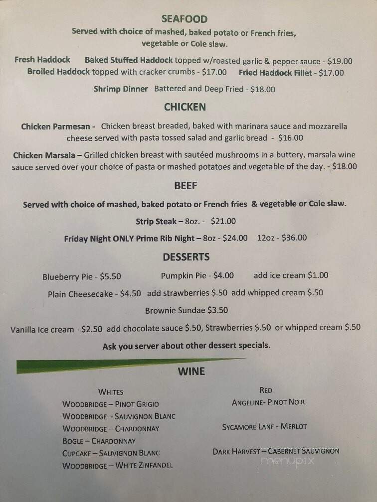 Toddy Brook Golf Course - North Yarmouth, ME menu_pic