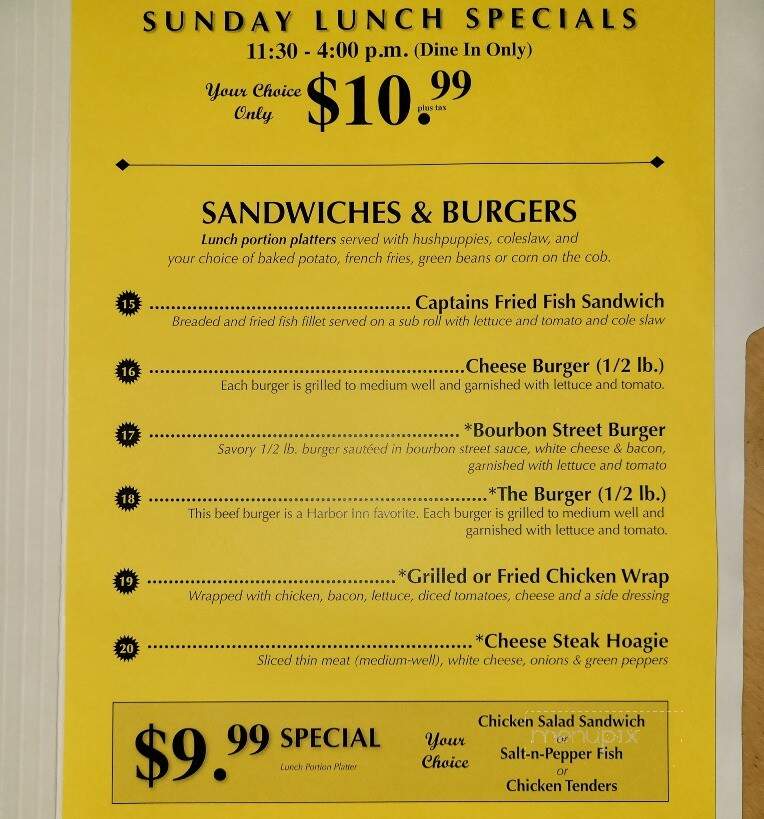 Harbor Inn Seafood - Lynchburg, VA menu_pic