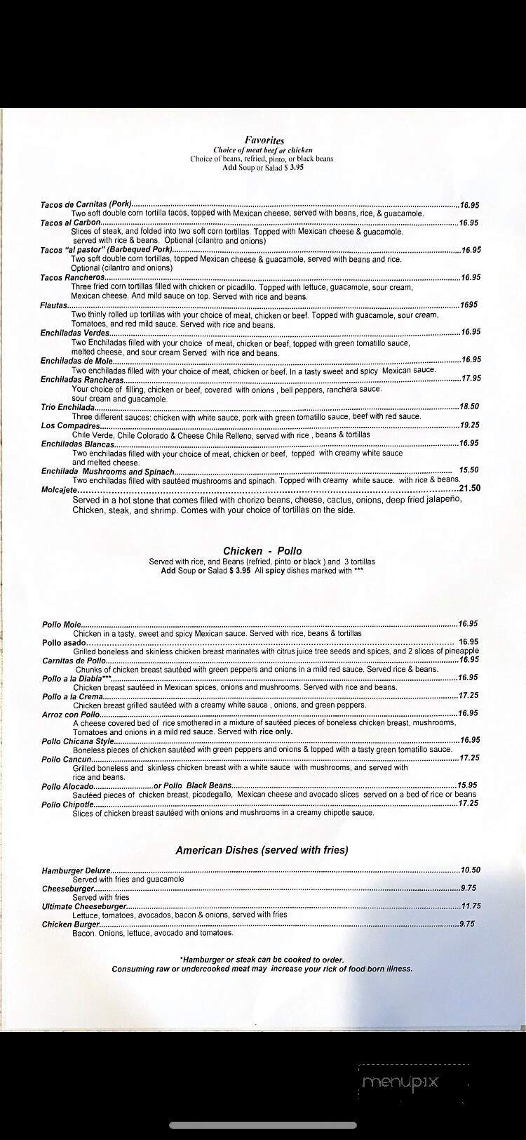 Guadalajara - Woodland, WA menu_pic