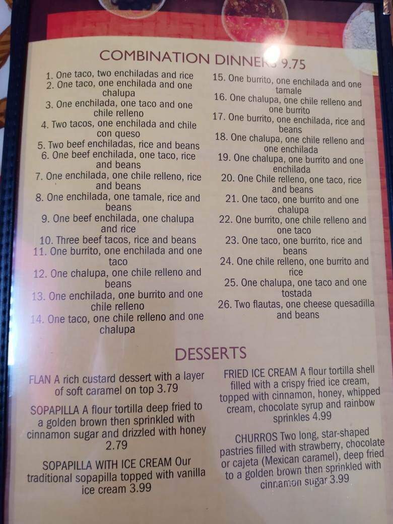 El Vallarta - Evansville, WI menu_pic