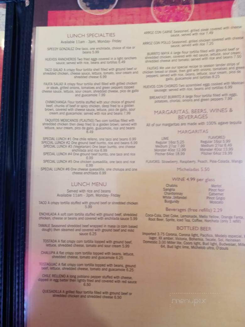 El Vallarta - Evansville, WI menu_pic