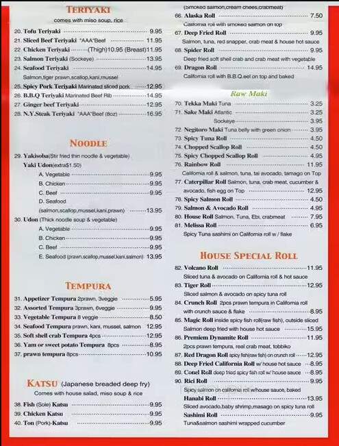 Eko-Ya Sushi - Delta, BC menu_pic