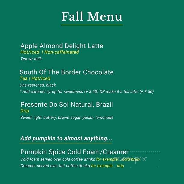 Stir Coffee Bar - Omaha, NE menu_pic