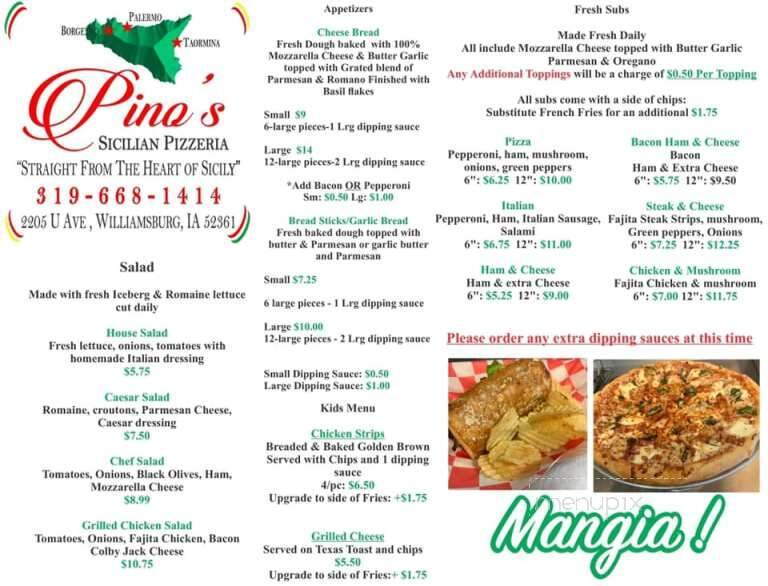 Pino's Sicilian Pizzeria - Williamsburg, IA