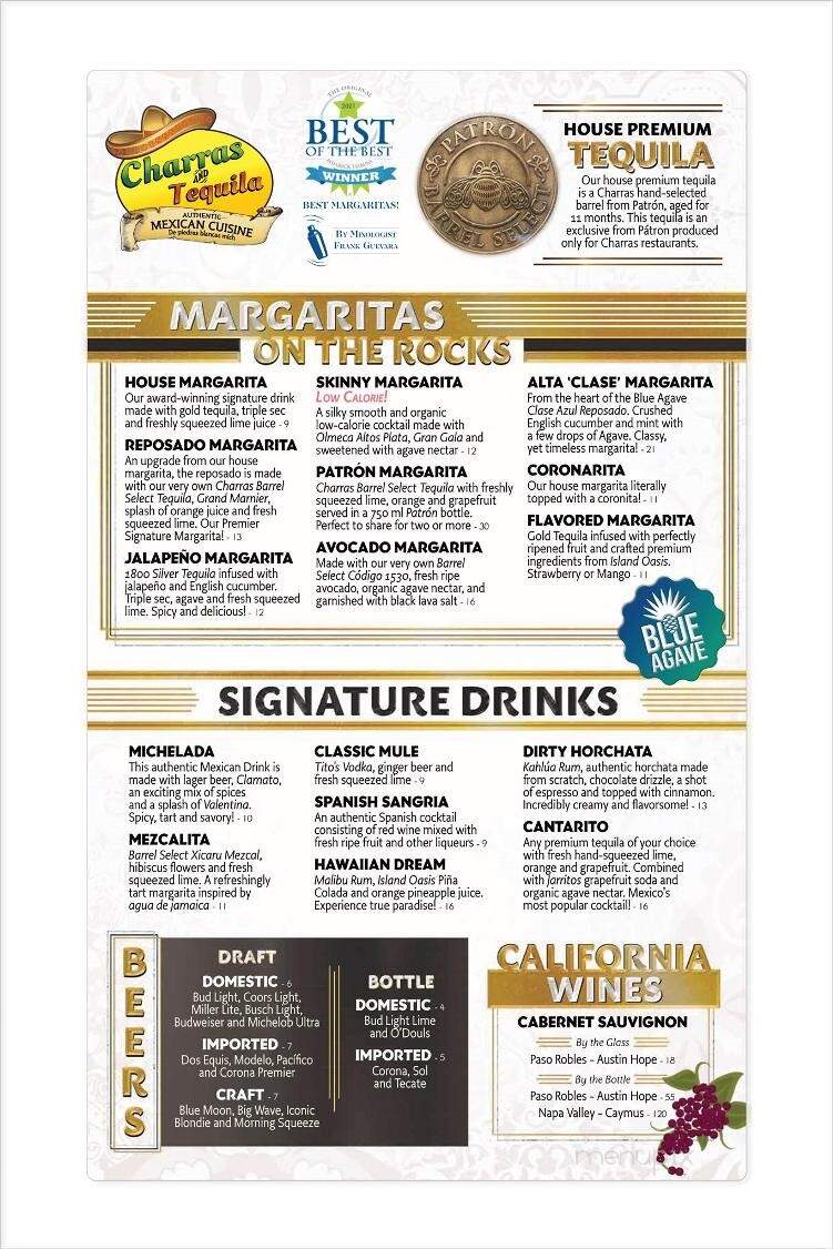 Charras & Tequila - Grand Forks, ND menu_pic