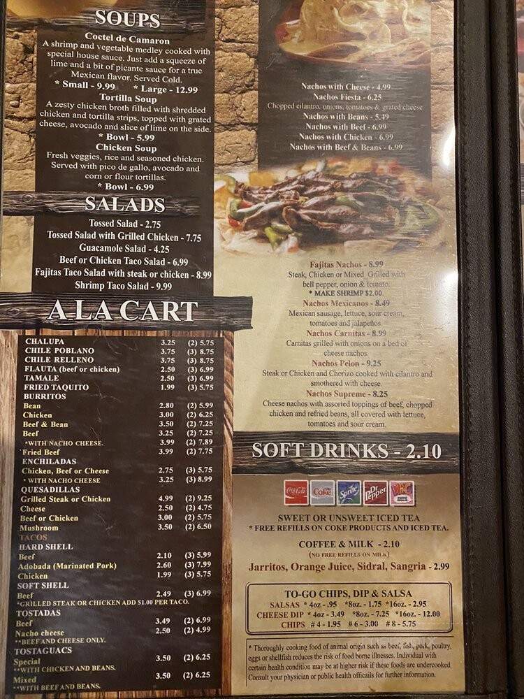 La Carreta Grille - Medina, TN menu_pic