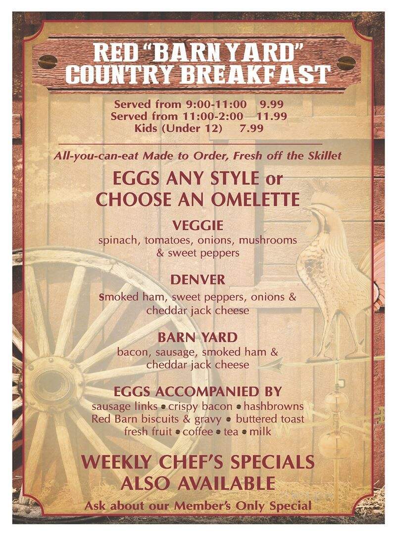 Red Barn Restaurant - Twin Lakes, WI menu_pic