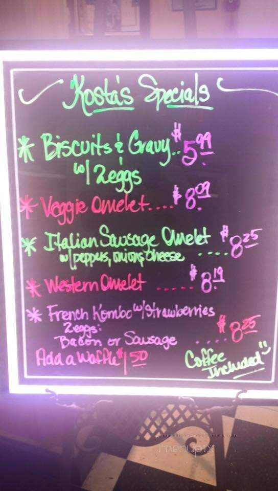 Kosta's Kitchen - Asheville, NC menu_pic
