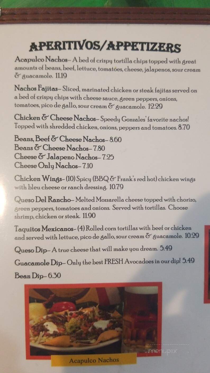 Acapulco Mexican Grill - Hamilton, IN menu_pic