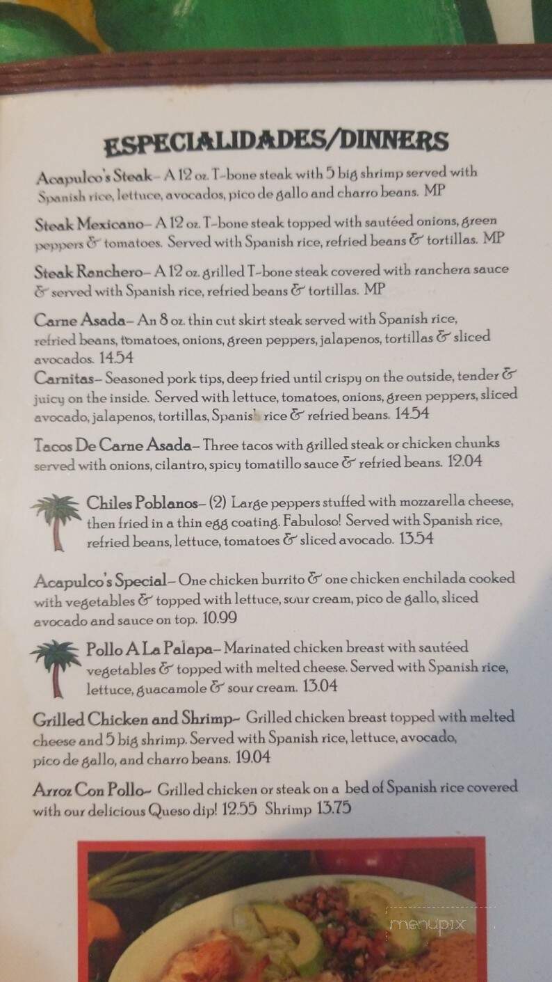 Acapulco Mexican Grill - Hamilton, IN menu_pic