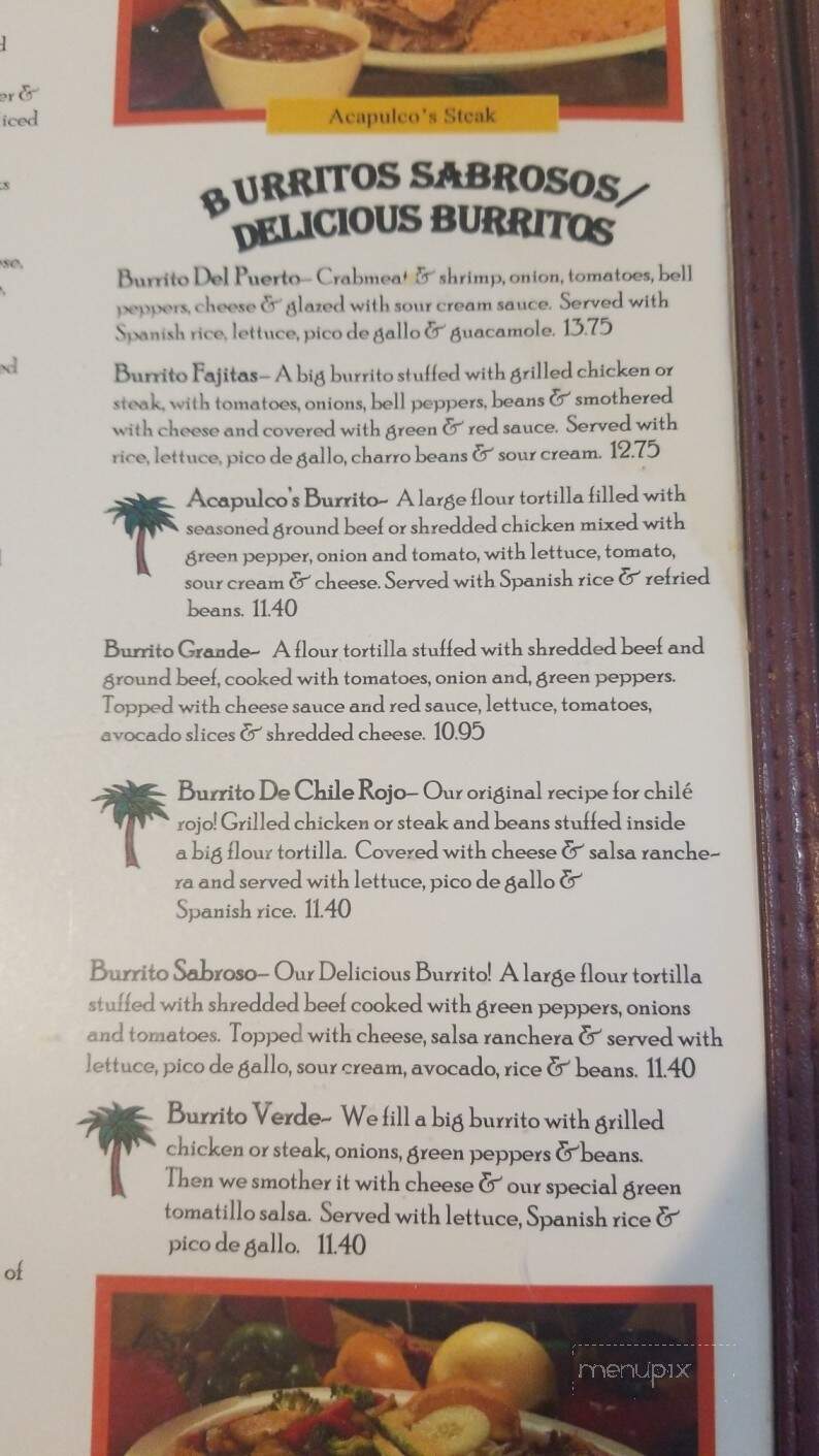 Acapulco Mexican Grill - Hamilton, IN menu_pic