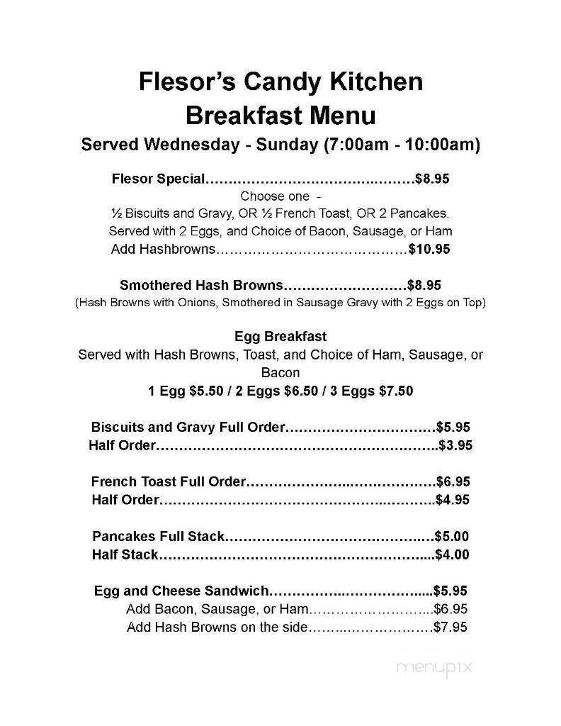 Flesor's Candy Kitchen - Tuscola, IL menu_pic