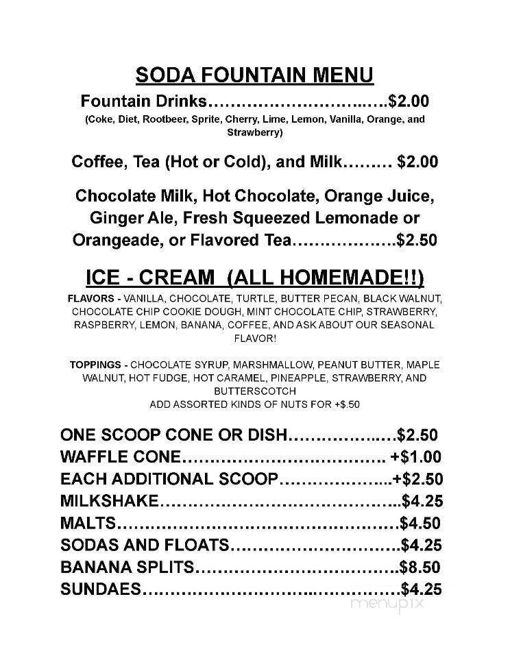 Flesor's Candy Kitchen - Tuscola, IL menu_pic