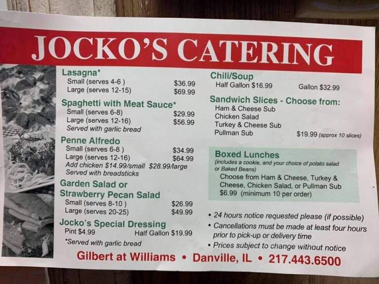 Jocko's - Danville, IL menu_pic