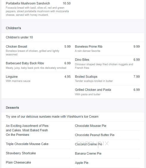 Raindancer Steak Parlour - Amsterdam, NY menu_pic