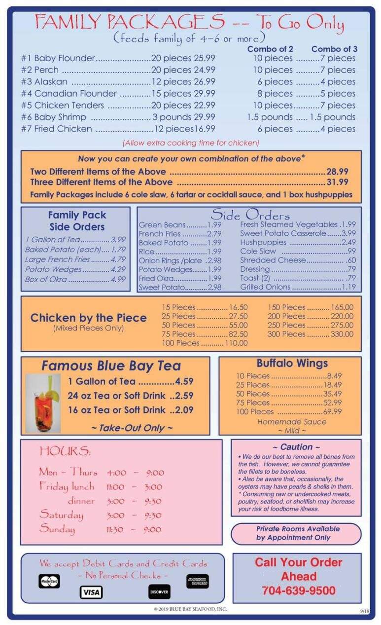 Blue Bay Seafood Restaurant - Salisbury, NC menu_pic