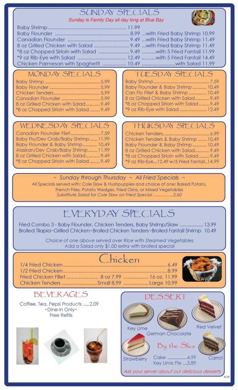 Blue Bay Seafood Restaurant - Salisbury, NC menu_pic