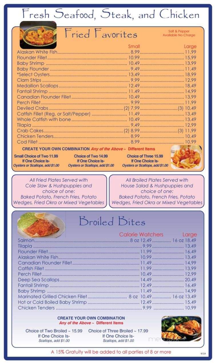 Blue Bay Seafood Restaurant - Salisbury, NC menu_pic