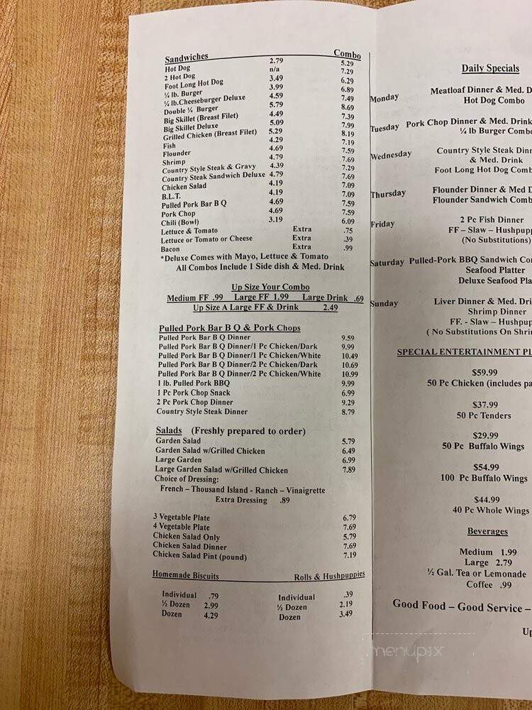Golden Skillet - Henderson, NC menu_pic