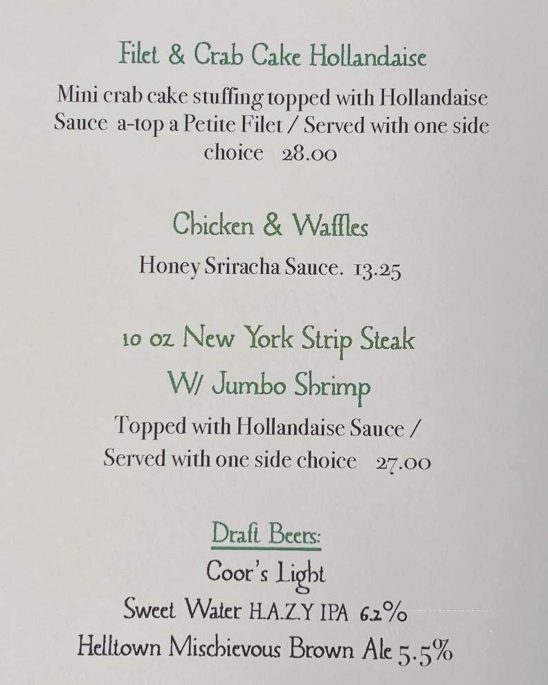 Speer Street Grill - Belle Vernon, PA menu_pic