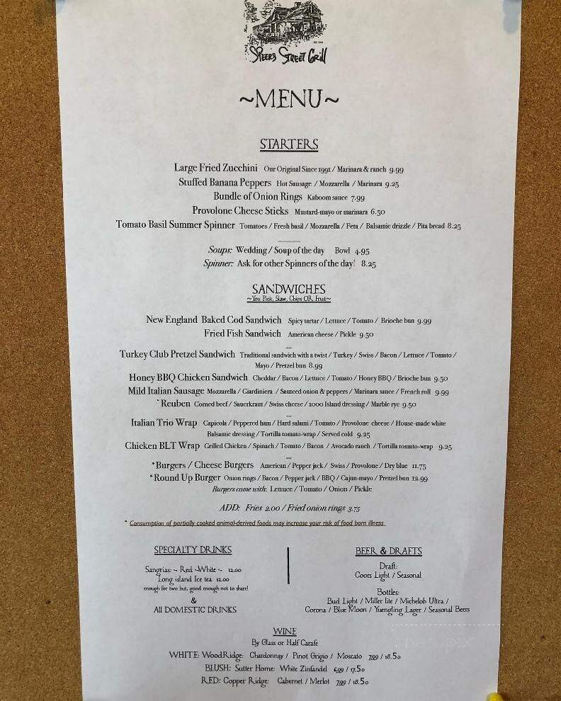 Speer Street Grill - Belle Vernon, PA menu_pic