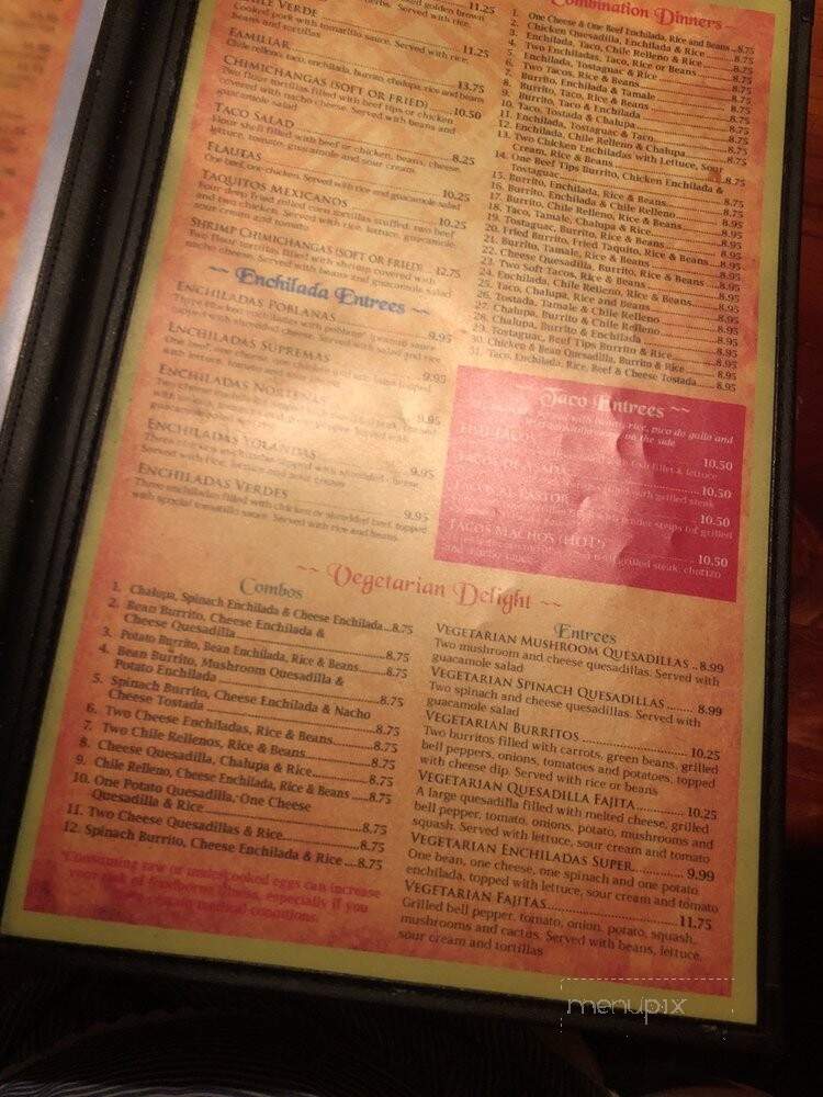 El Caporal Mexican Restaurant - Richmond, VA menu_pic