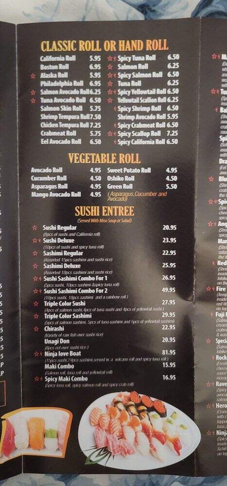 Ninja Sushi - Silver Spring, MD menu_pic