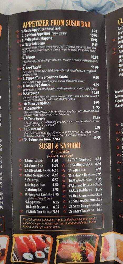 Ninja Sushi - Silver Spring, MD menu_pic