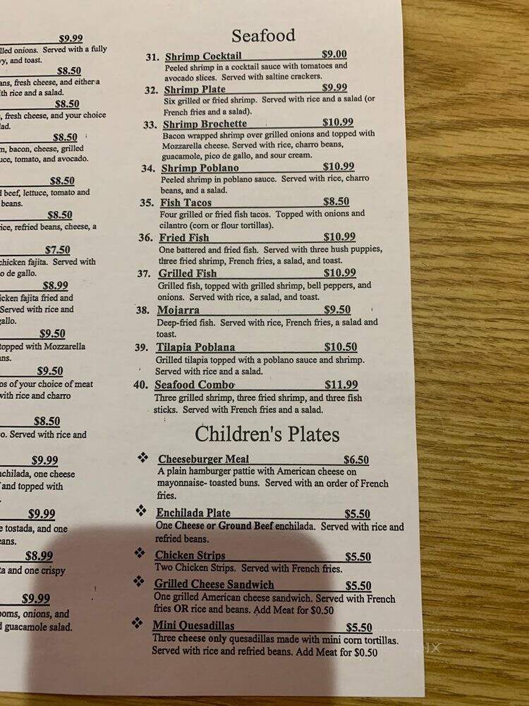 Taqueria Azteca - Eagle Lake, TX menu_pic