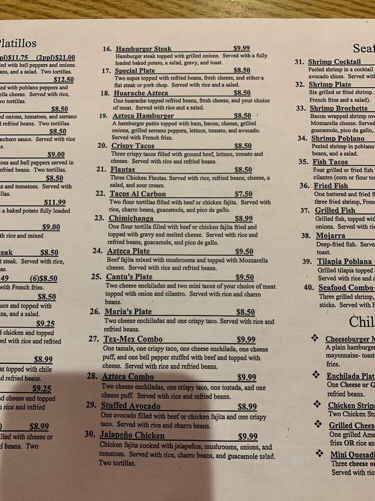 Taqueria Azteca - Eagle Lake, TX menu_pic