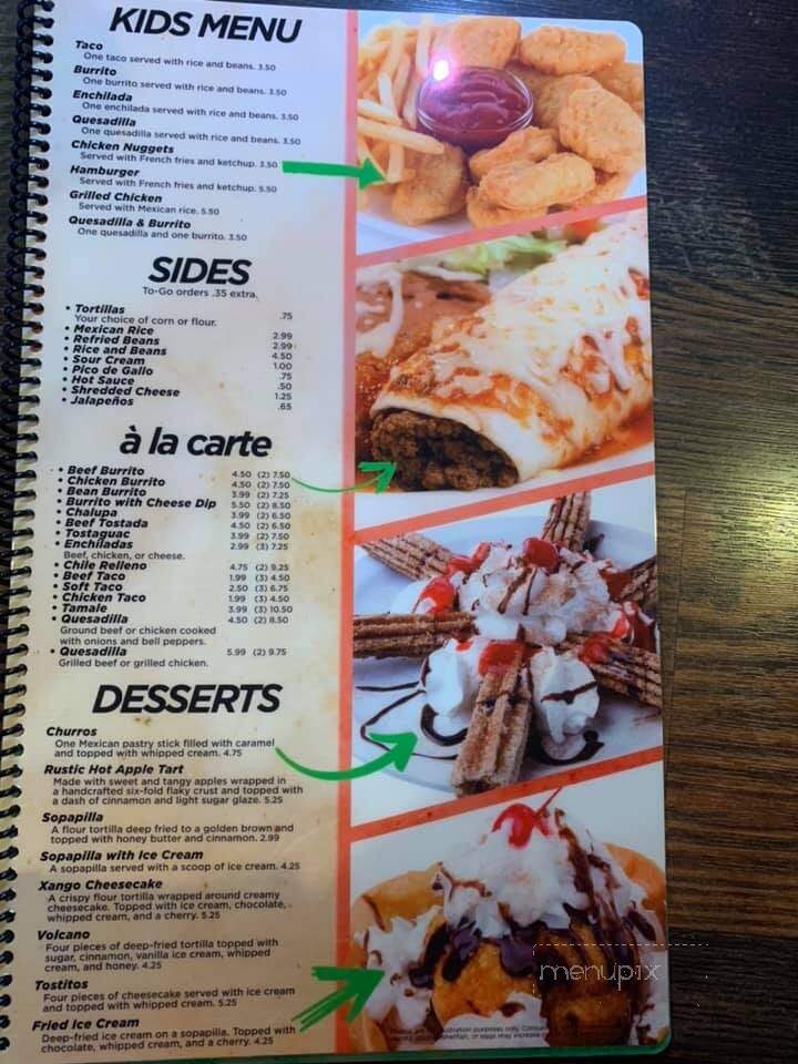 El Toril - Gallipolis, OH menu_pic
