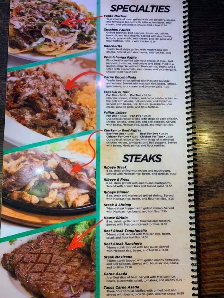El Toril - Gallipolis, OH menu_pic