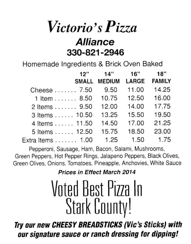 Victorio's Pizza Shop - Alliance, OH