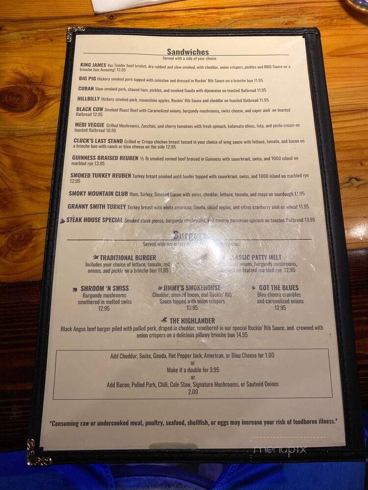 Three Jimmy's Goodtime Eatery - Gatlinburg, TN menu_pic