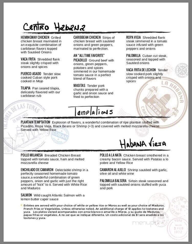 Mambo Grill - Salisbury, NC menu_pic
