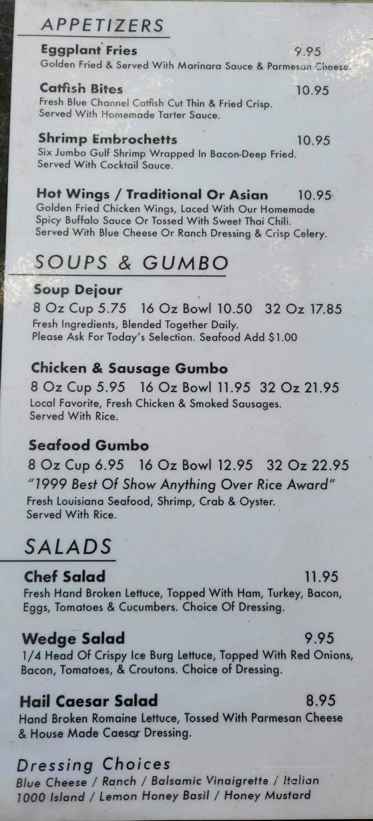 Shade Tree Cafe - Broussard, LA menu_pic