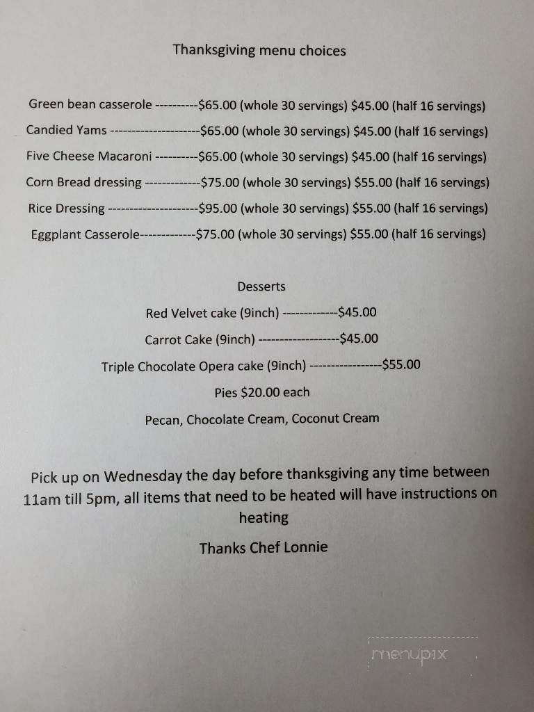 Shade Tree Cafe - Broussard, LA menu_pic