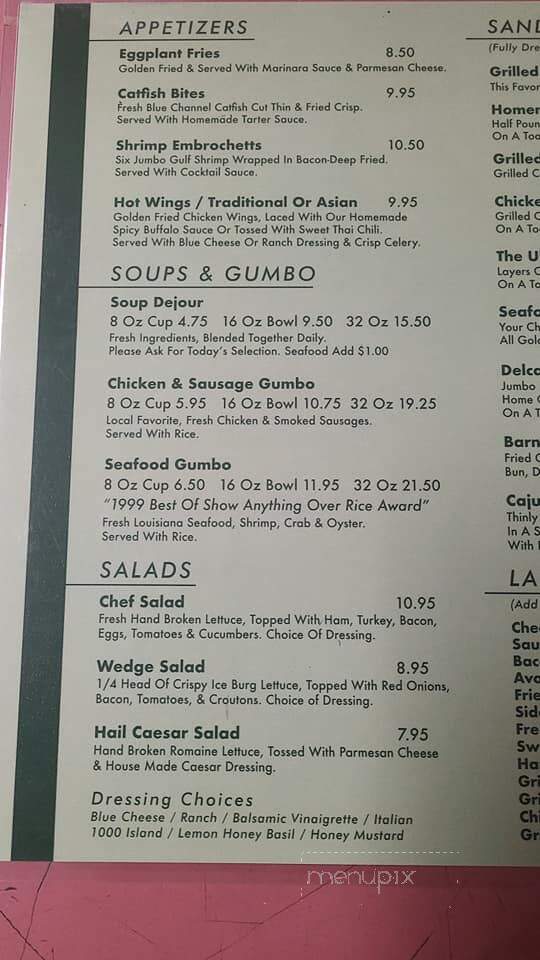 Shade Tree Cafe - Broussard, LA menu_pic