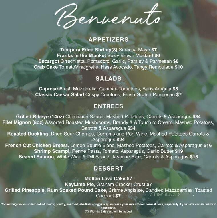 Benvenuto Restaurant - Boynton Beach, FL menu_pic