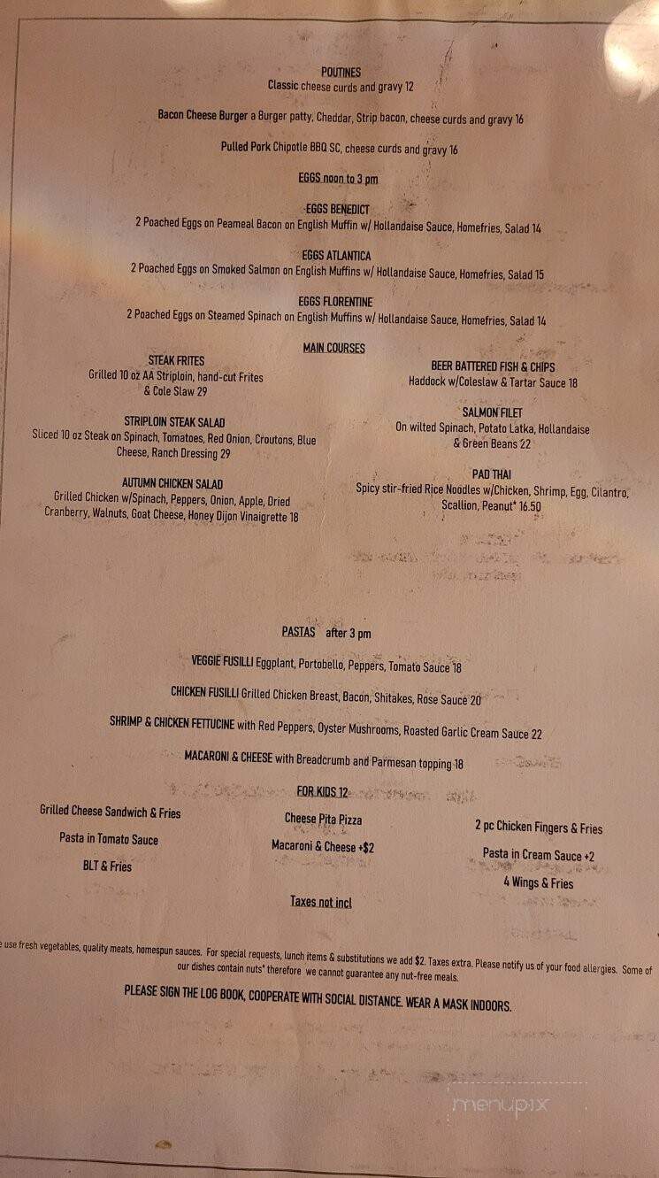 Sarah's Cafe and Bar - Toronto, ON menu_pic