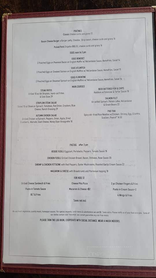 Sarah's Cafe and Bar - Toronto, ON menu_pic