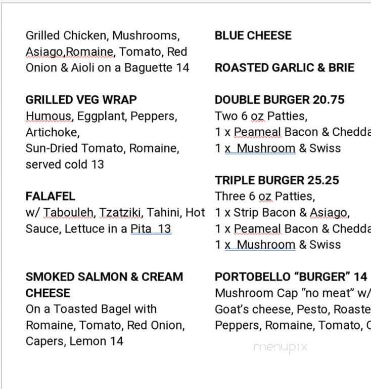 Sarah's Cafe and Bar - Toronto, ON menu_pic