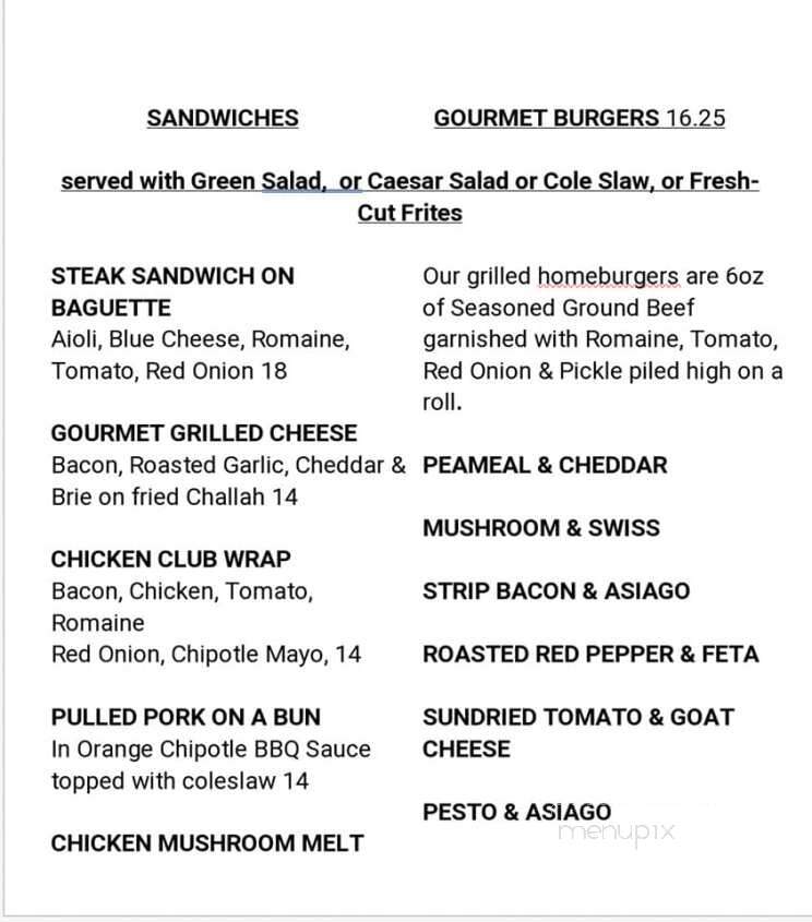 Sarah's Cafe and Bar - Toronto, ON menu_pic