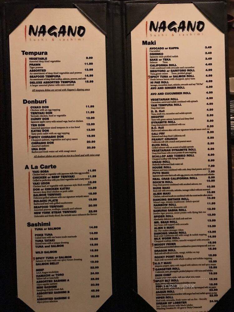 Nagano Japanese Restaurant - Coquitlam, BC menu_pic