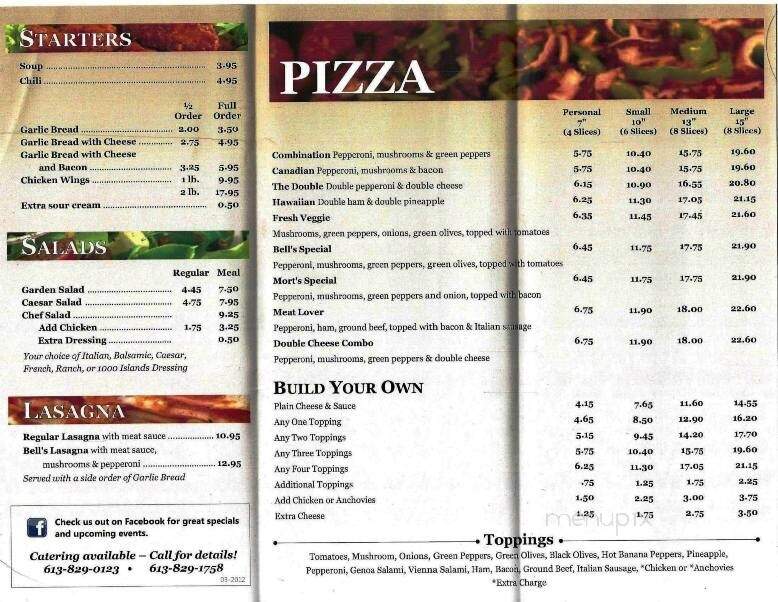 Big Mort's Little Pub - Nepean, ON menu_pic