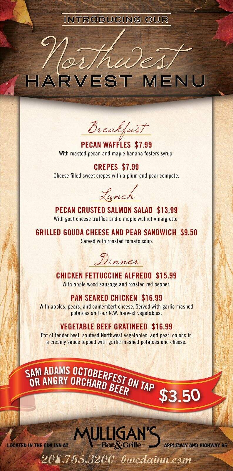 Mulligan's Rotisserie Grill - Coeur D'Alene, ID menu_pic