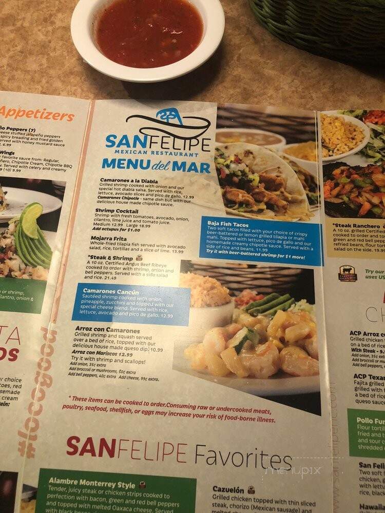 San Felipe - Leland, NC menu_pic